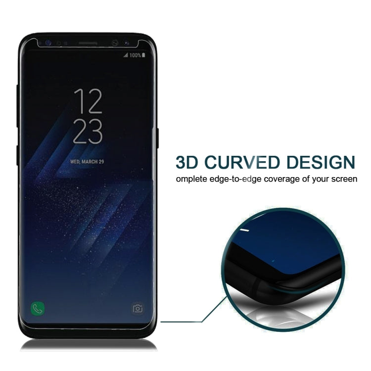 For Galaxy S8 / G950 0.3mm 9H Surface Hardness 3D Curved Privacy Anti-glare Non-full Screen Tempered Glass Screen Protector