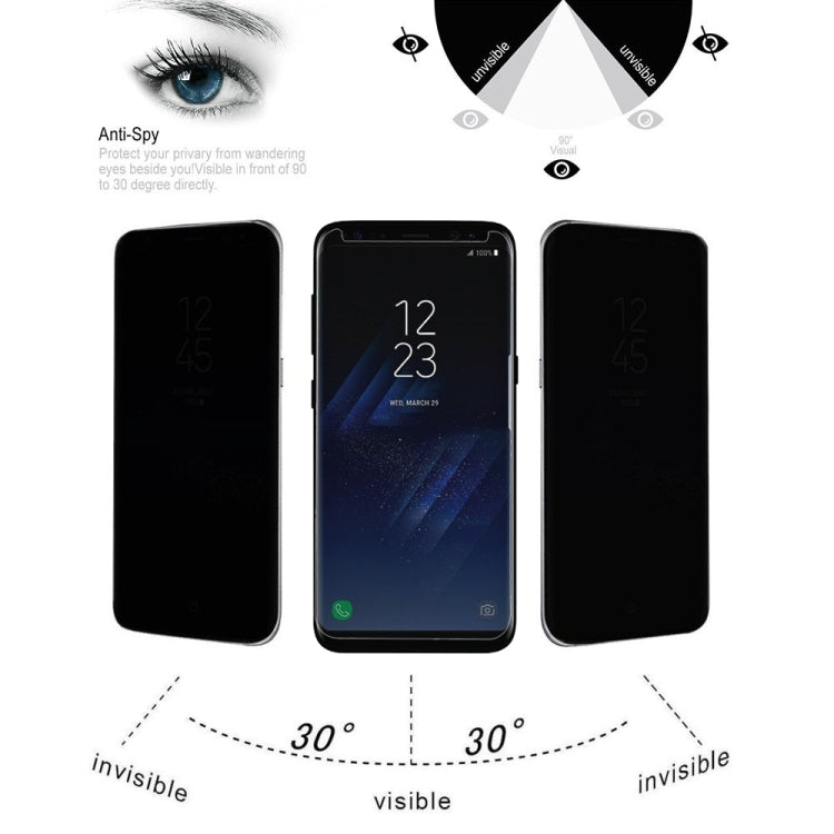 For Galaxy S8 / G950 0.3mm 9H Surface Hardness 3D Curved Privacy Anti-glare Non-full Screen Tempered Glass Screen Protector