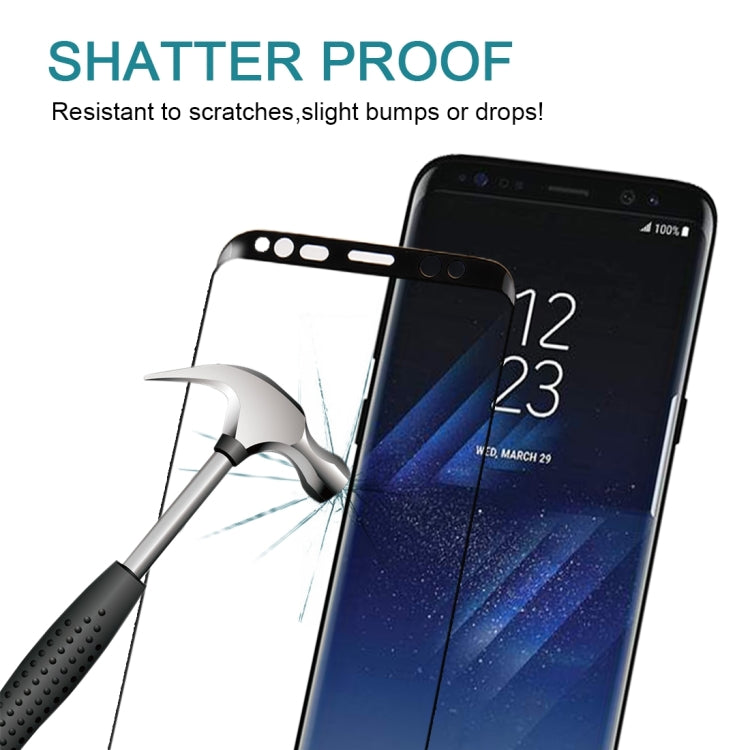 For Galaxy S8+ / G9550 0.3mm 9H Surface Hardness 3D Curved Silk-screen Full Screen Tempered Glass Screen Protector(Black)