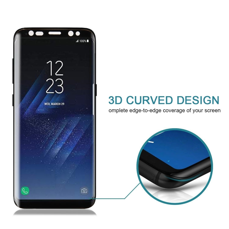 For Galaxy S8+ / G9550 0.3mm 9H Surface Hardness 3D Curved Silk-screen Full Screen Tempered Glass Screen Protector(Black)