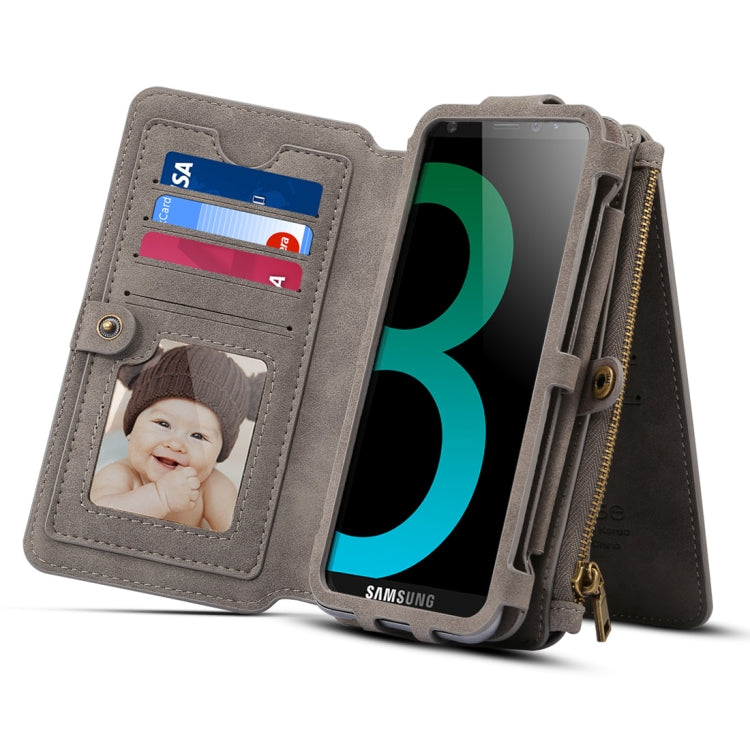 Dibase for Galaxy S9 & A8(2018)  Multi-function Sheep Bar Material Universal Horizontal Flip Case with Holder & Card Slots & Photo Frame & Hook & Detachable Back Protective Case