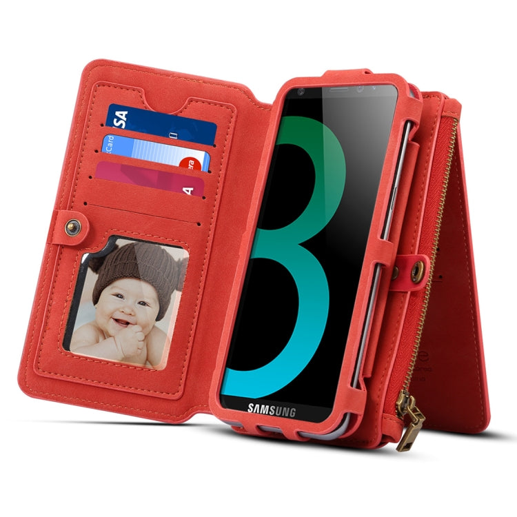 Dibase for Galaxy S9 & A8(2018)  Multi-function Sheep Bar Material Universal Horizontal Flip Case with Holder & Card Slots & Photo Frame & Hook & Detachable Back Protective Case
