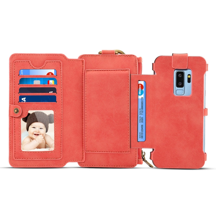 Dibase for Galaxy S9 & A8(2018)  Multi-function Sheep Bar Material Universal Horizontal Flip Case with Holder & Card Slots & Photo Frame & Hook & Detachable Back Protective Case