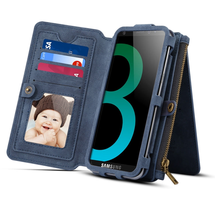 Dibase for Galaxy S9 + & A8 + (2018)  Multi-function Sheep Bar Material Universal Horizontal Flip Case with Holder & Card Slots & Photo Frame & Hook & Detachable Back Protective Case