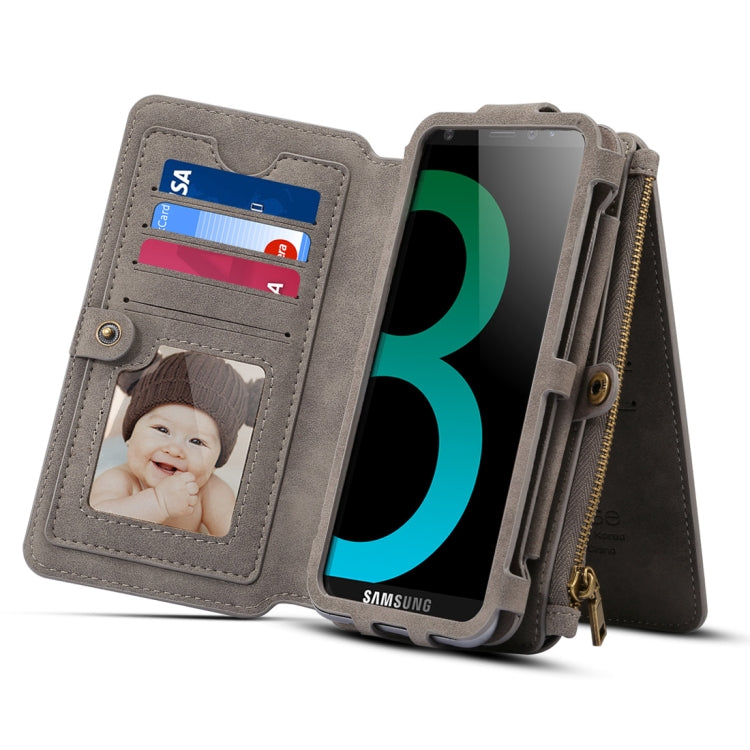 Dibase for Galaxy S9 + & A8 + (2018)  Multi-function Sheep Bar Material Universal Horizontal Flip Case with Holder & Card Slots & Photo Frame & Hook & Detachable Back Protective Case