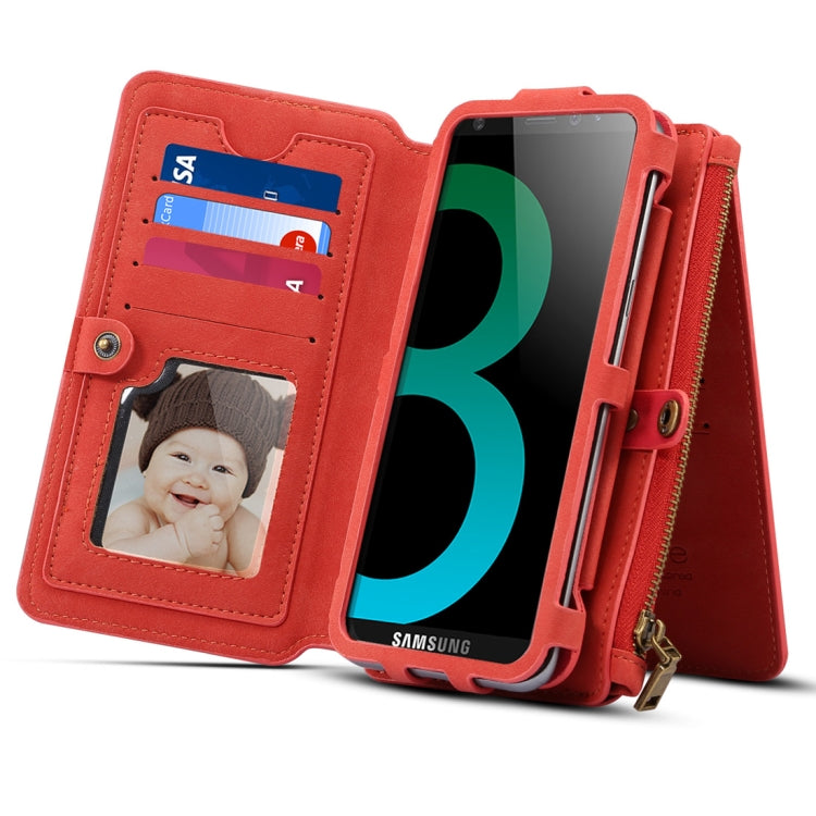 Dibase for Galaxy S9 + & A8 + (2018)  Multi-function Sheep Bar Material Universal Horizontal Flip Case with Holder & Card Slots & Photo Frame & Hook & Detachable Back Protective Case