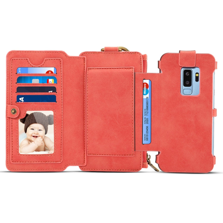 Dibase for Galaxy S9 + & A8 + (2018)  Multi-function Sheep Bar Material Universal Horizontal Flip Case with Holder & Card Slots & Photo Frame & Hook & Detachable Back Protective Case