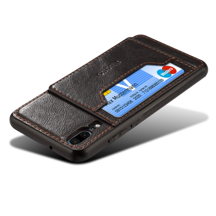 Dibase for Huawei P20 TPU + PC + PU Crazy Horse Texture Protective Case with Holder & Card Slots