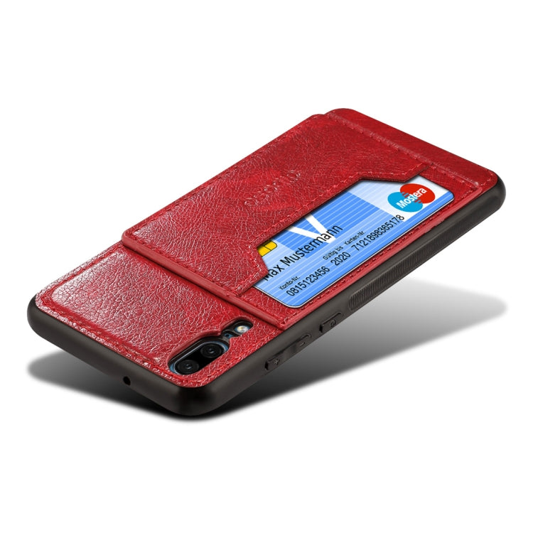 Dibase for Huawei P20 TPU + PC + PU Crazy Horse Texture Protective Case with Holder & Card Slots