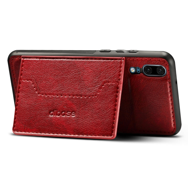 Dibase for Huawei P20 TPU + PC + PU Crazy Horse Texture Protective Case with Holder & Card Slots
