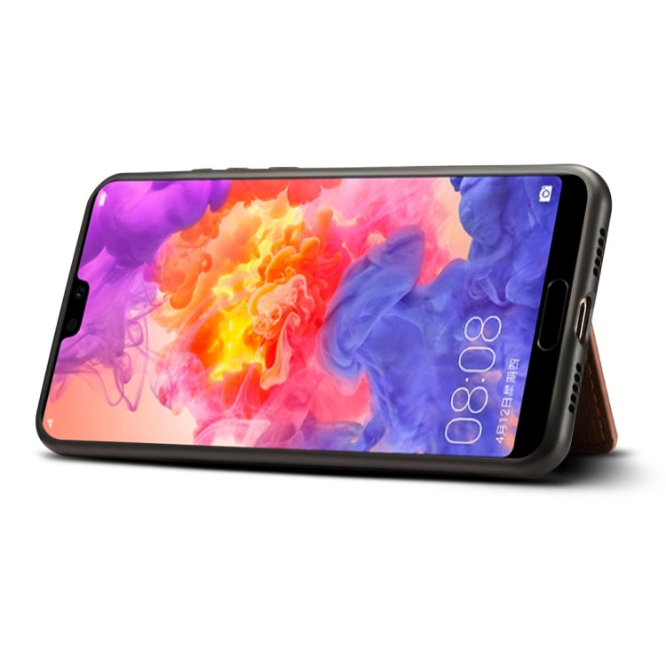 Dibase for Huawei P20 Pro TPU + PC + PU Crazy Horse Texture Protective Case with Holder & Card Slots