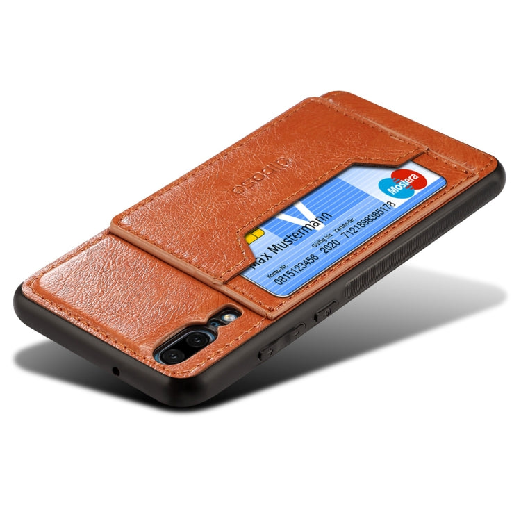 Dibase for Huawei P20 Pro TPU + PC + PU Crazy Horse Texture Protective Case with Holder & Card Slots