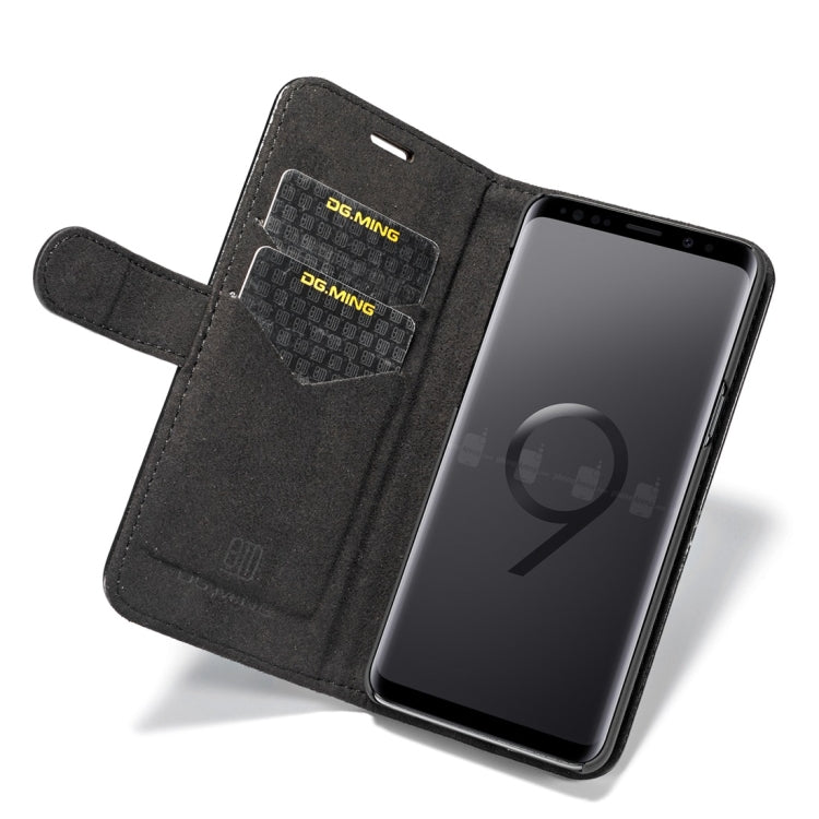 DG.MING for Galaxy S9 Crazy Horse Texture Horizontal Flip Detachable Magnetic Protective Case with Holder & Card Slots & Lanyard