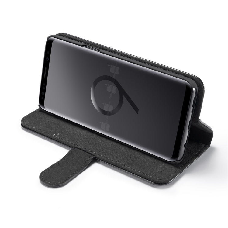 DG.MING for Galaxy S9 Crazy Horse Texture Horizontal Flip Detachable Magnetic Protective Case with Holder & Card Slots & Lanyard