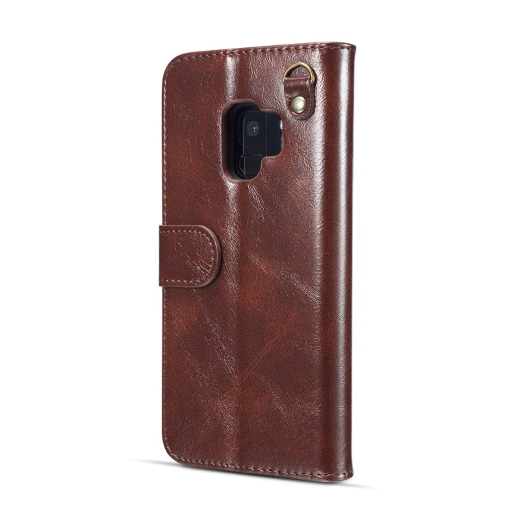 DG.MING for Galaxy S9 Crazy Horse Texture Horizontal Flip Detachable Magnetic Protective Case with Holder & Card Slots & Lanyard