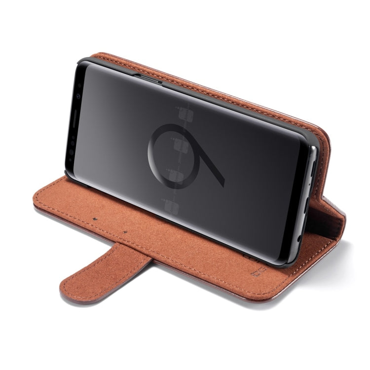 DG.MING for Galaxy S9 Crazy Horse Texture Horizontal Flip Detachable Magnetic Protective Case with Holder & Card Slots & Lanyard