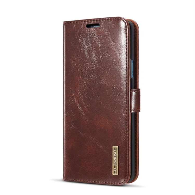 DG.MING for Galaxy S9+ Crazy Horse Texture Horizontal Flip Detachable Magnetic Protective Case with Holder & Card Slots & Lanyard
