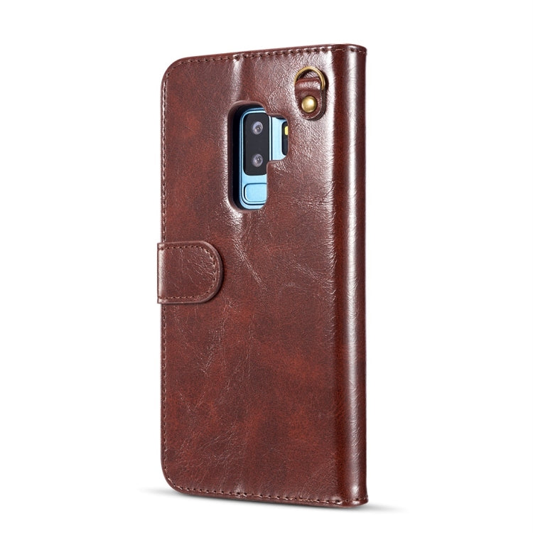 DG.MING for Galaxy S9+ Crazy Horse Texture Horizontal Flip Detachable Magnetic Protective Case with Holder & Card Slots & Lanyard