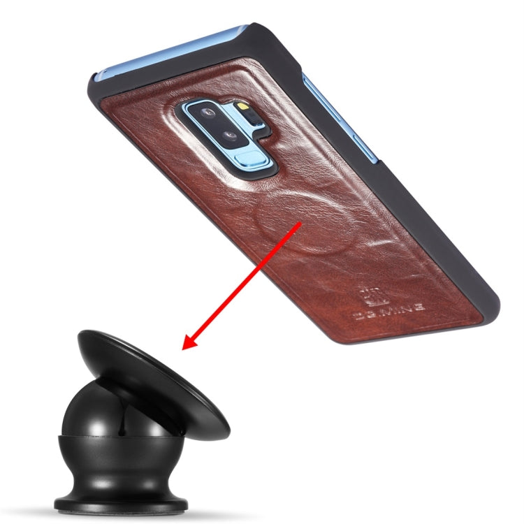 DG.MING for Galaxy S9+ Crazy Horse Texture Horizontal Flip Detachable Magnetic Protective Case with Holder & Card Slots & Lanyard