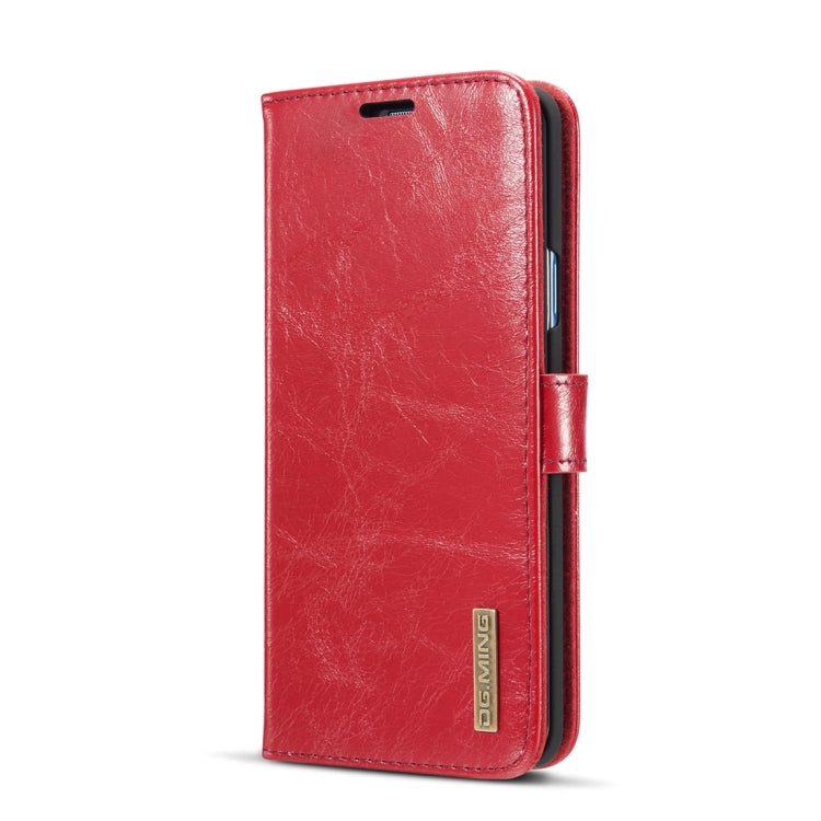 DG.MING for Galaxy S9+ Crazy Horse Texture Horizontal Flip Detachable Magnetic Protective Case with Holder & Card Slots & Lanyard