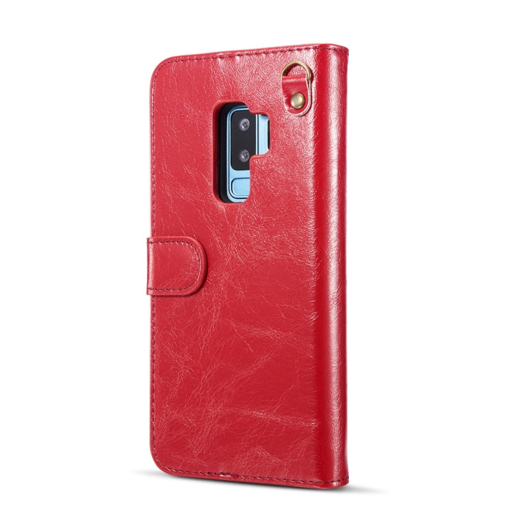 DG.MING for Galaxy S9+ Crazy Horse Texture Horizontal Flip Detachable Magnetic Protective Case with Holder & Card Slots & Lanyard