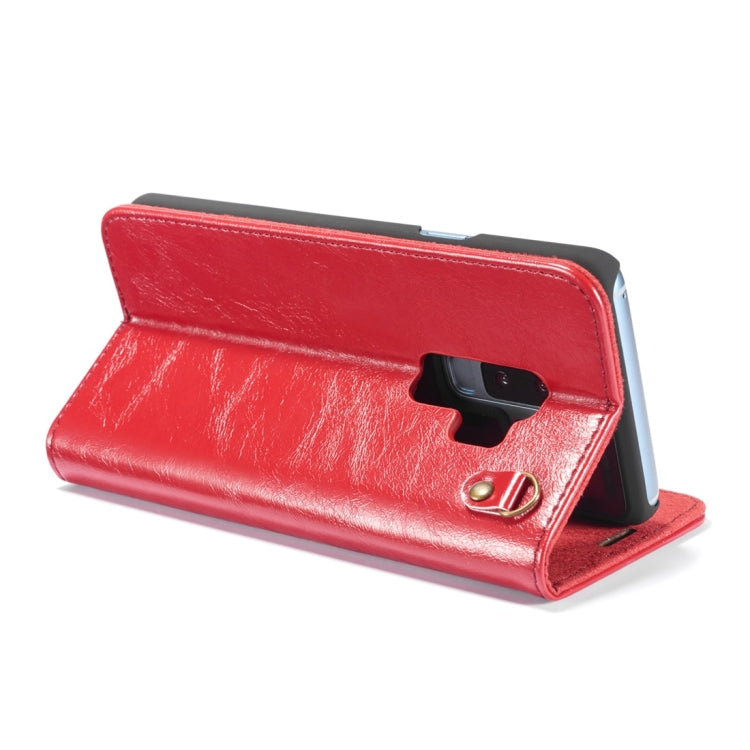 DG.MING for Galaxy S9+ Crazy Horse Texture Horizontal Flip Detachable Magnetic Protective Case with Holder & Card Slots & Lanyard