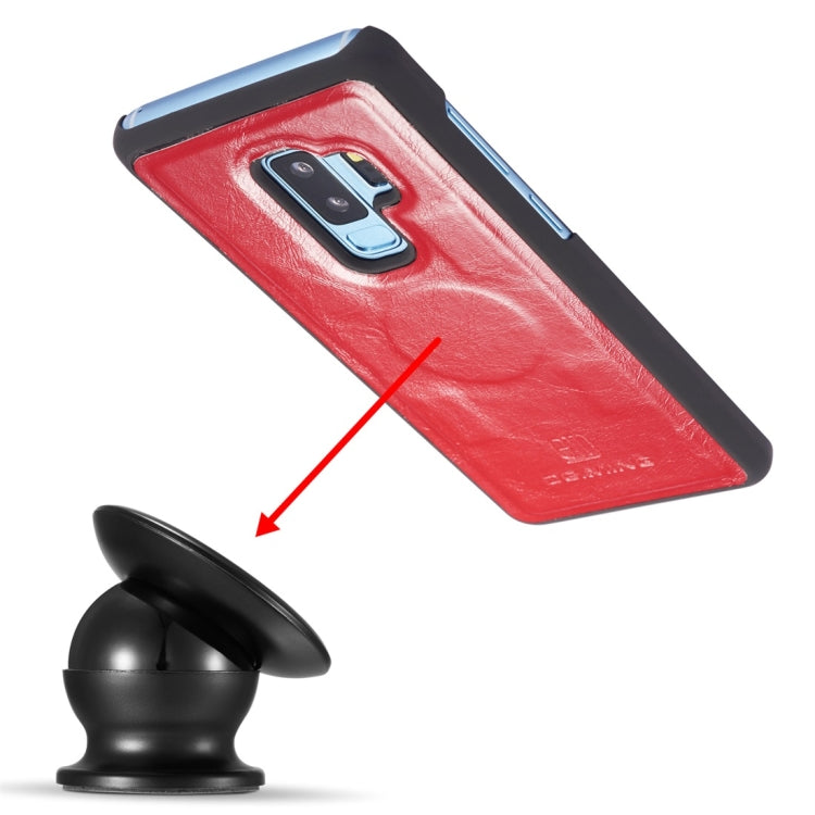 DG.MING for Galaxy S9+ Crazy Horse Texture Horizontal Flip Detachable Magnetic Protective Case with Holder & Card Slots & Lanyard