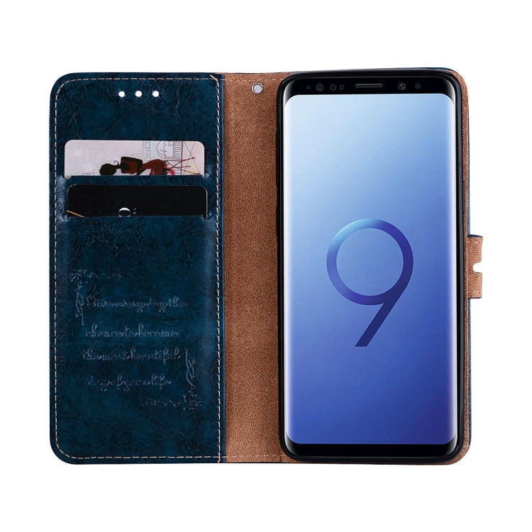 For Galaxy S9 Oil Wax Texture Horizontal Flip Leather Case with Holder & Card Slots & Wallet
