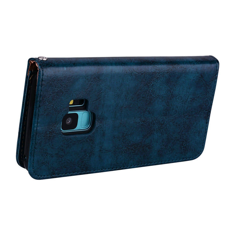 For Galaxy S9 Oil Wax Texture Horizontal Flip Leather Case with Holder & Card Slots & Wallet