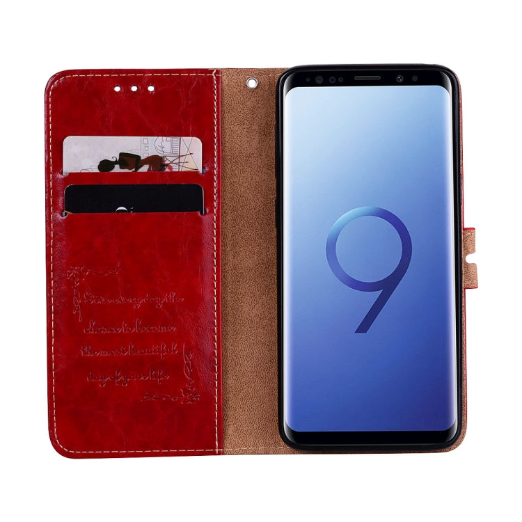 For Galaxy S9 Oil Wax Texture Horizontal Flip Leather Case with Holder & Card Slots & Wallet