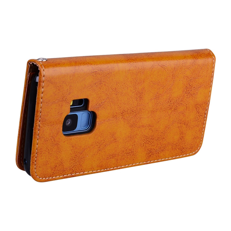 For Galaxy S9 Oil Wax Texture Horizontal Flip Leather Case with Holder & Card Slots & Wallet
