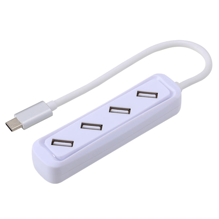 4 x USB 2.0 Ports to USB-C / Type-C HUB Adapter, Total Length: about 30cm