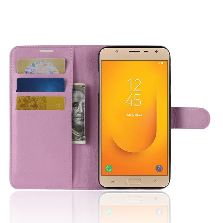 For Galaxy J7 Duo Litchi Texture Horizontal Flip Leather Case with Holder & Card Slots & Wallet