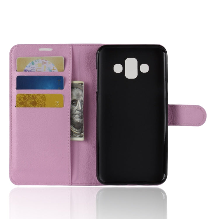 For Galaxy J7 Duo Litchi Texture Horizontal Flip Leather Case with Holder & Card Slots & Wallet