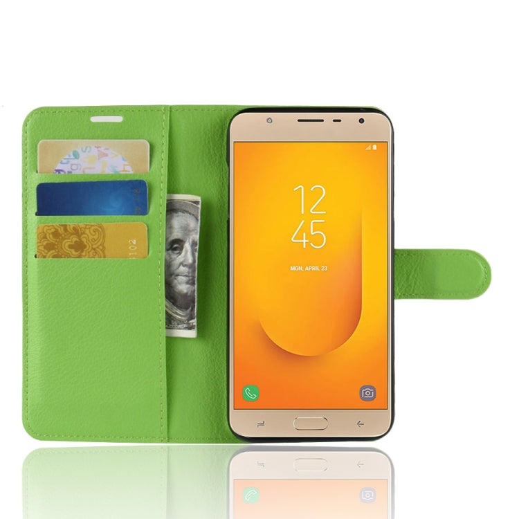For Galaxy J7 Duo Litchi Texture Horizontal Flip Leather Case with Holder & Card Slots & Wallet
