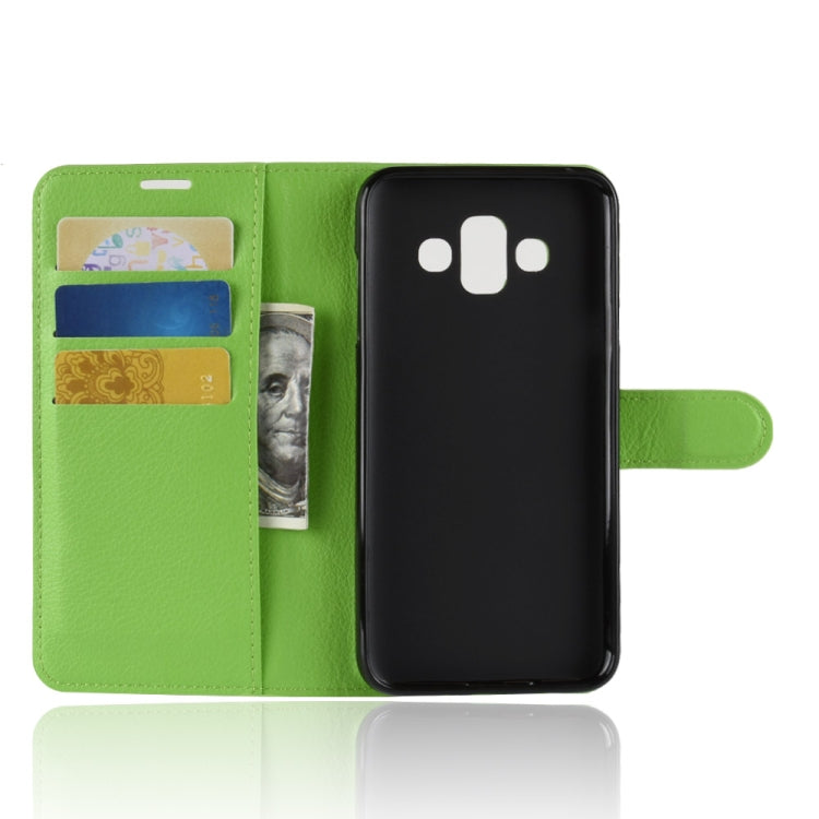 For Galaxy J7 Duo Litchi Texture Horizontal Flip Leather Case with Holder & Card Slots & Wallet