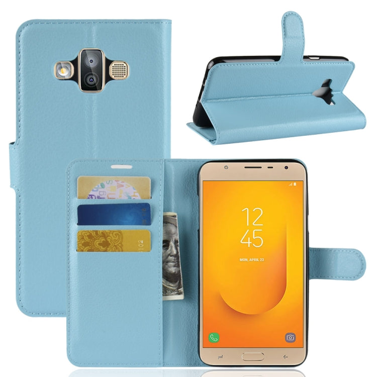 For Galaxy J7 Duo Litchi Texture Horizontal Flip Leather Case with Holder & Card Slots & Wallet