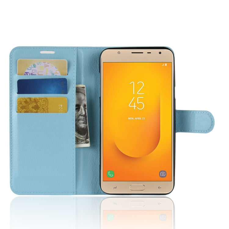 For Galaxy J7 Duo Litchi Texture Horizontal Flip Leather Case with Holder & Card Slots & Wallet