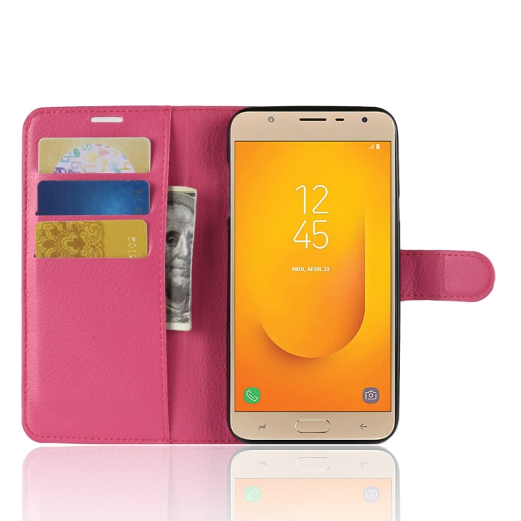 For Galaxy J7 Duo Litchi Texture Horizontal Flip Leather Case with Holder & Card Slots & Wallet