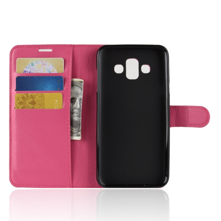 For Galaxy J7 Duo Litchi Texture Horizontal Flip Leather Case with Holder & Card Slots & Wallet