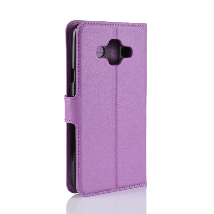 For Galaxy J7 Duo Litchi Texture Horizontal Flip Leather Case with Holder & Card Slots & Wallet