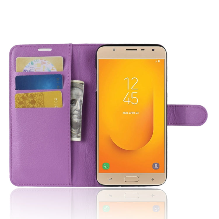 For Galaxy J7 Duo Litchi Texture Horizontal Flip Leather Case with Holder & Card Slots & Wallet