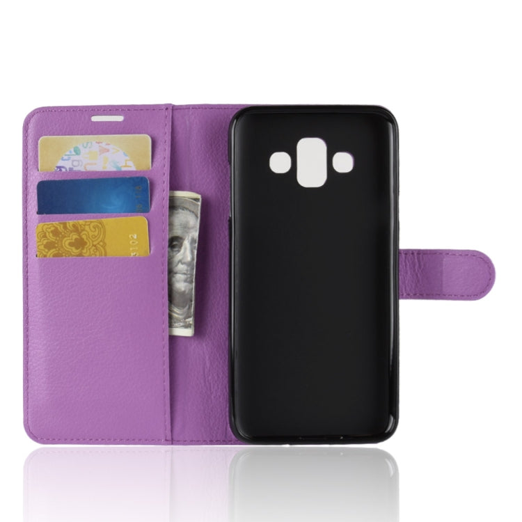 For Galaxy J7 Duo Litchi Texture Horizontal Flip Leather Case with Holder & Card Slots & Wallet