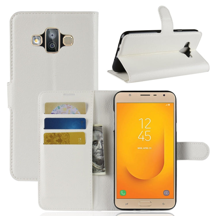 For Galaxy J7 Duo Litchi Texture Horizontal Flip Leather Case with Holder & Card Slots & Wallet