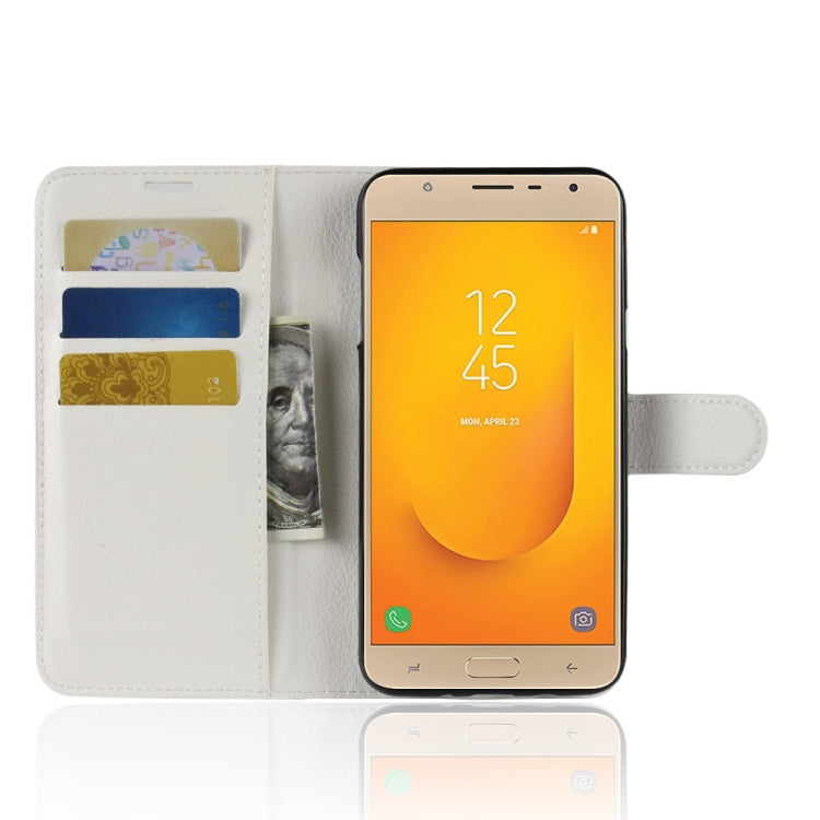For Galaxy J7 Duo Litchi Texture Horizontal Flip Leather Case with Holder & Card Slots & Wallet