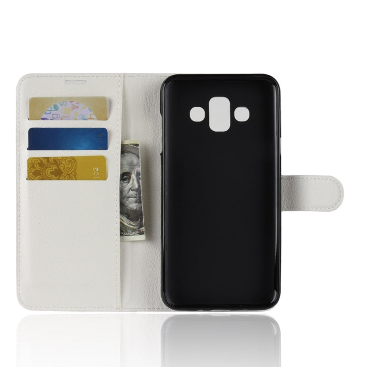 For Galaxy J7 Duo Litchi Texture Horizontal Flip Leather Case with Holder & Card Slots & Wallet