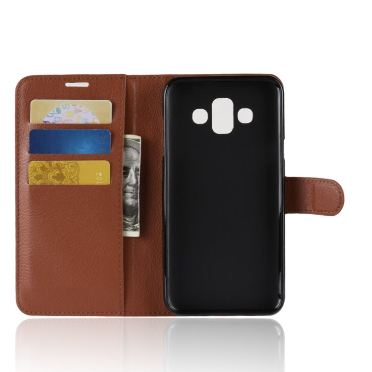 For Galaxy J7 Duo Litchi Texture Horizontal Flip Leather Case with Holder & Card Slots & Wallet