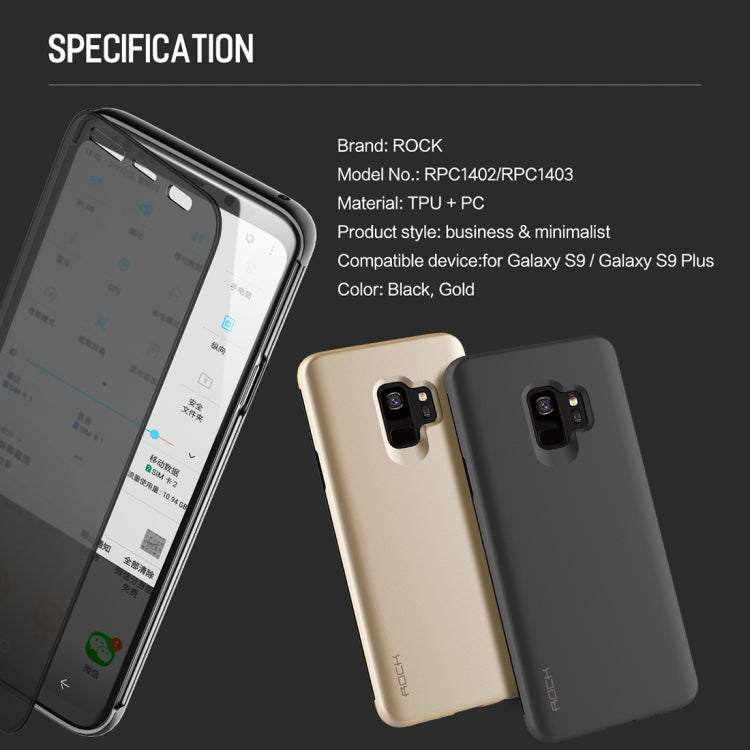 Rock Dr.V Series for Galaxy S9 Business Style Ultrathin Flip Protective Case with Visible Front Cover & Call Display ID
