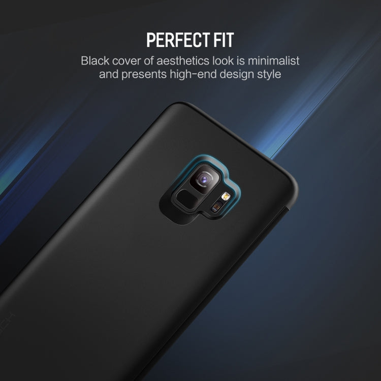Rock Dr.V Series for Galaxy S9 Business Style Ultrathin Flip Protective Case with Visible Front Cover & Call Display ID