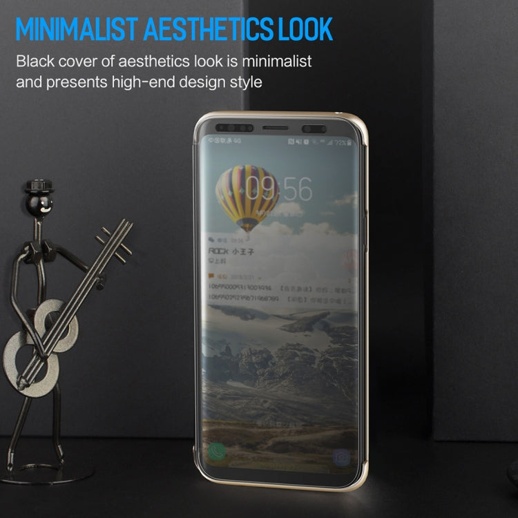 Rock Dr.V Series for Galaxy S9 Business Style Ultrathin Flip Protective Case with Visible Front Cover & Call Display ID